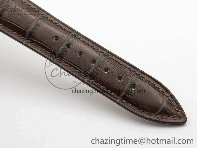 0416 FreshLook Villeret 6654 SS Complicated Function OMF 1:1 Best Edition White Dial On Brown Leather Strap A 8119